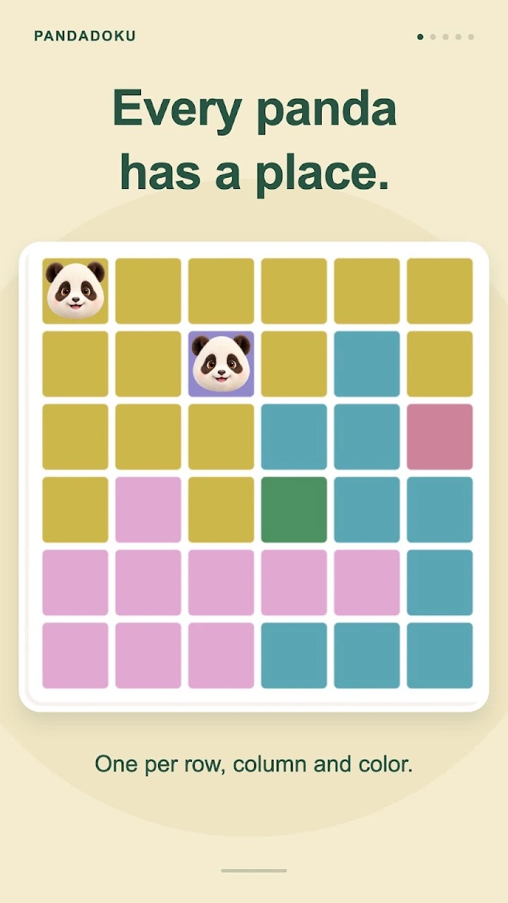 Pandadoku 彩色棋盘与熊猫逻辑解谜实机画面